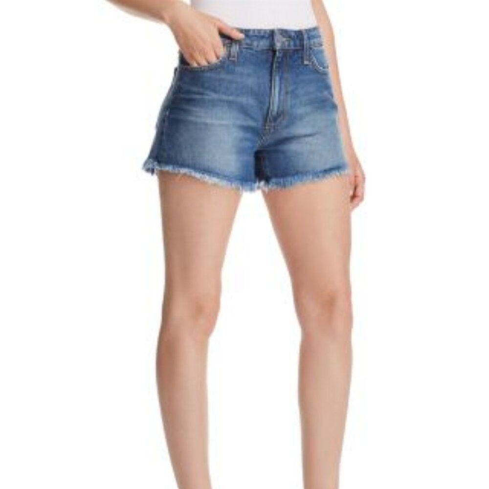 Joe's Teresa High Rise Raw Hem Distressed Denim Jean Shorts Sz 27
